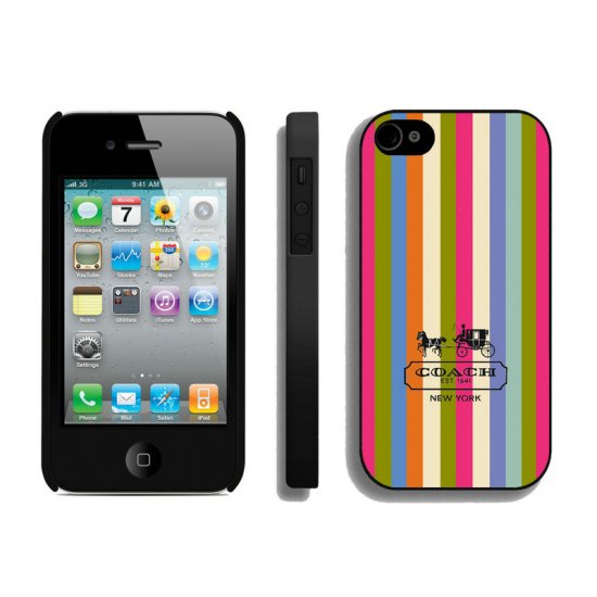 Coach Stripe Multicolor iPhone 4 4S Cases AIL | Women - Click Image to Close